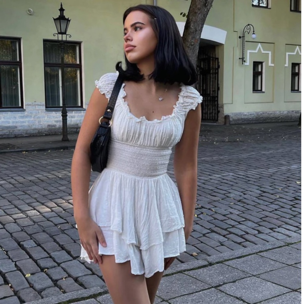 Princess Polly love galore romper, white